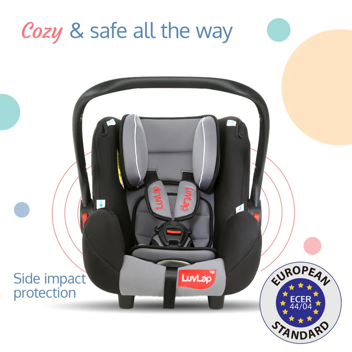 Infant Baby Car Seat Cum Carry Cot, Grey