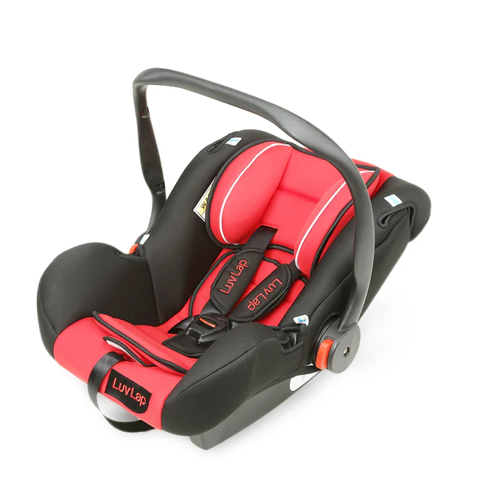 Infant Baby Car Seat Cum Carry Cot In Red Color