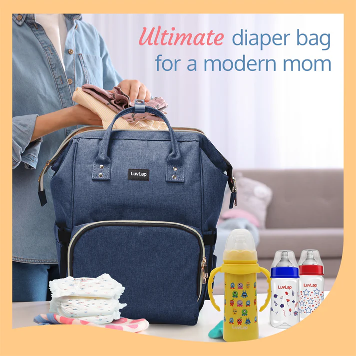 LuvLap Diaper Bag In Navy Blue Color