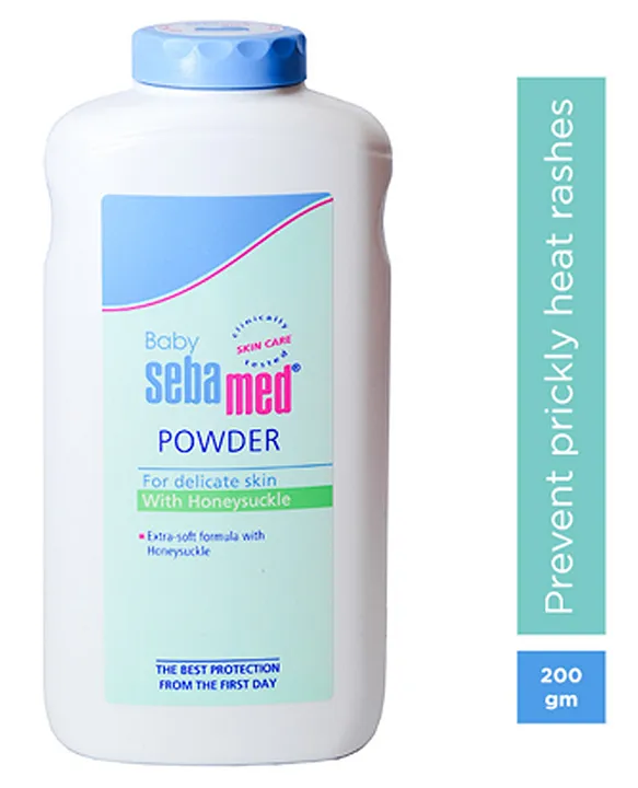 Sebamed Baby Powder with Honeysuckle Ideal for prickly heat | Keeps newborn's skin fresh | 200 gm