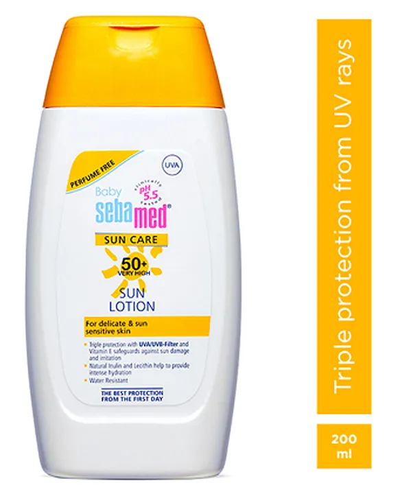 Sebamed Baby Sun Lotion | pH 5.5| Triple Protection From UV Rays | Water & Sweat Resistant | 200 ml