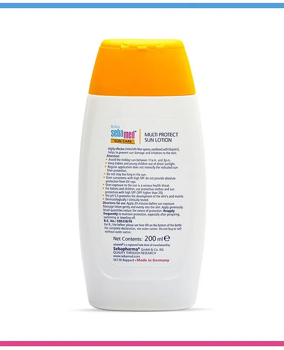 Sebamed Baby Sun Lotion | pH 5.5| Triple Protection From UV Rays | Water & Sweat Resistant | 200 ml