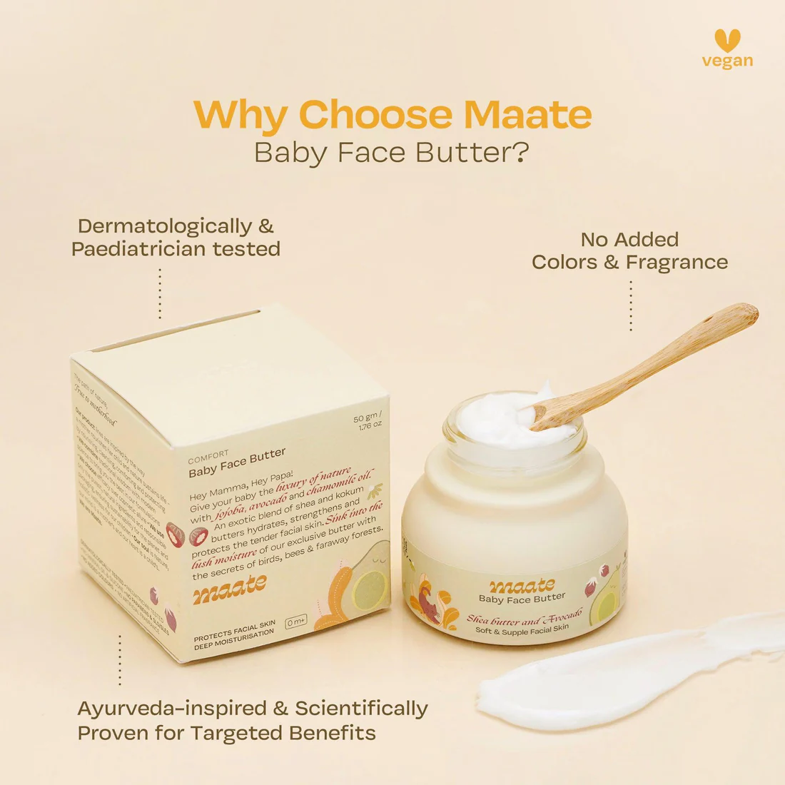 Maate Baby Face Butter - Skin Protection | Deep Hydration | 50gm 