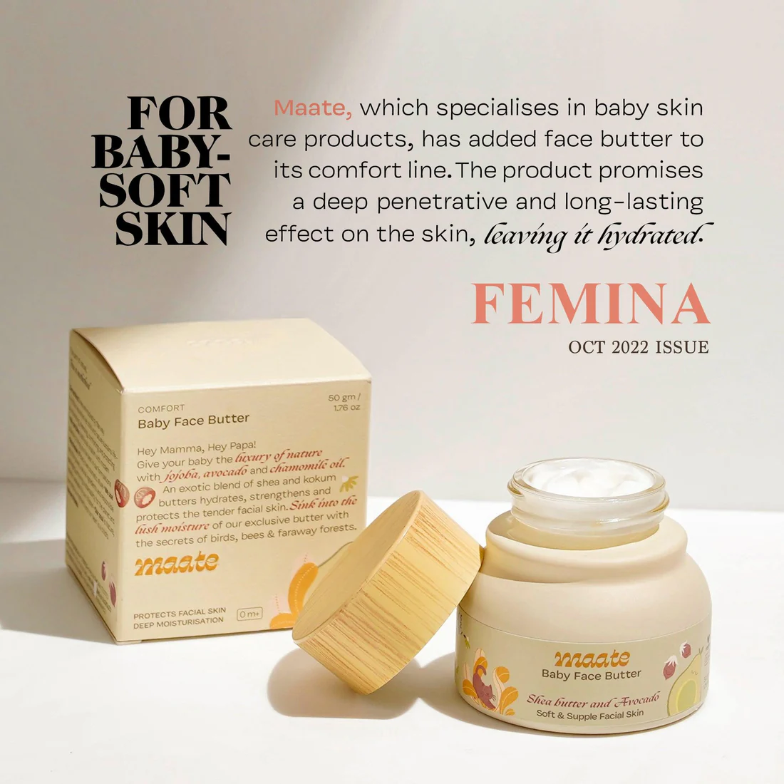 Maate Baby Face Butter - Skin Protection | Deep Hydration | 50gm 