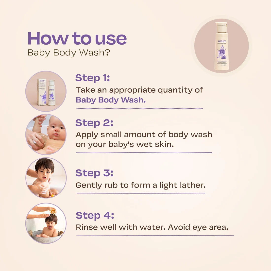 Maate Baby Body Wash ph Balanced | Soap Free - 50 ML
