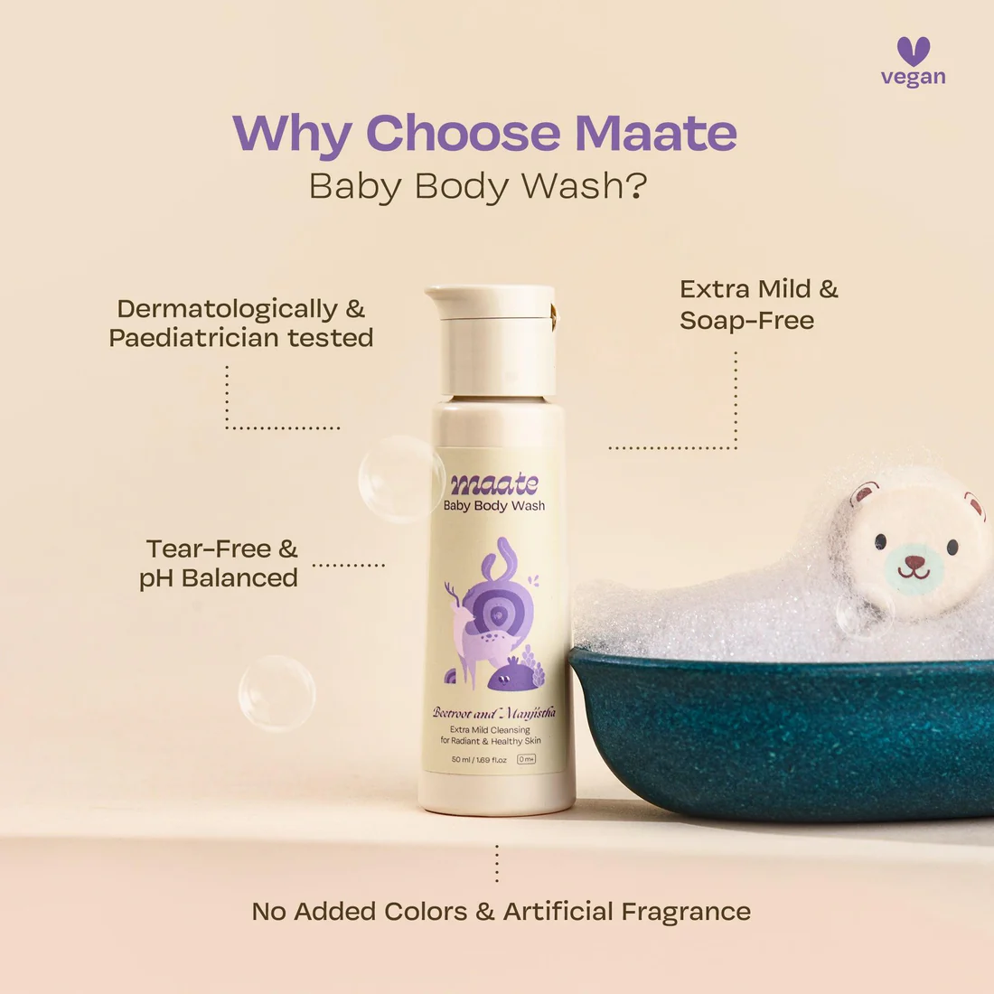 Maate Baby Body Wash ph Balanced | Soap Free - 50 ML