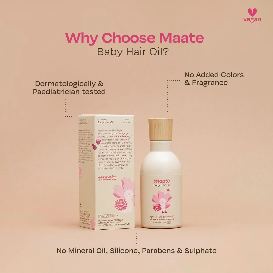 Maate 100% Natural Baby Hair Oil - 150 ML