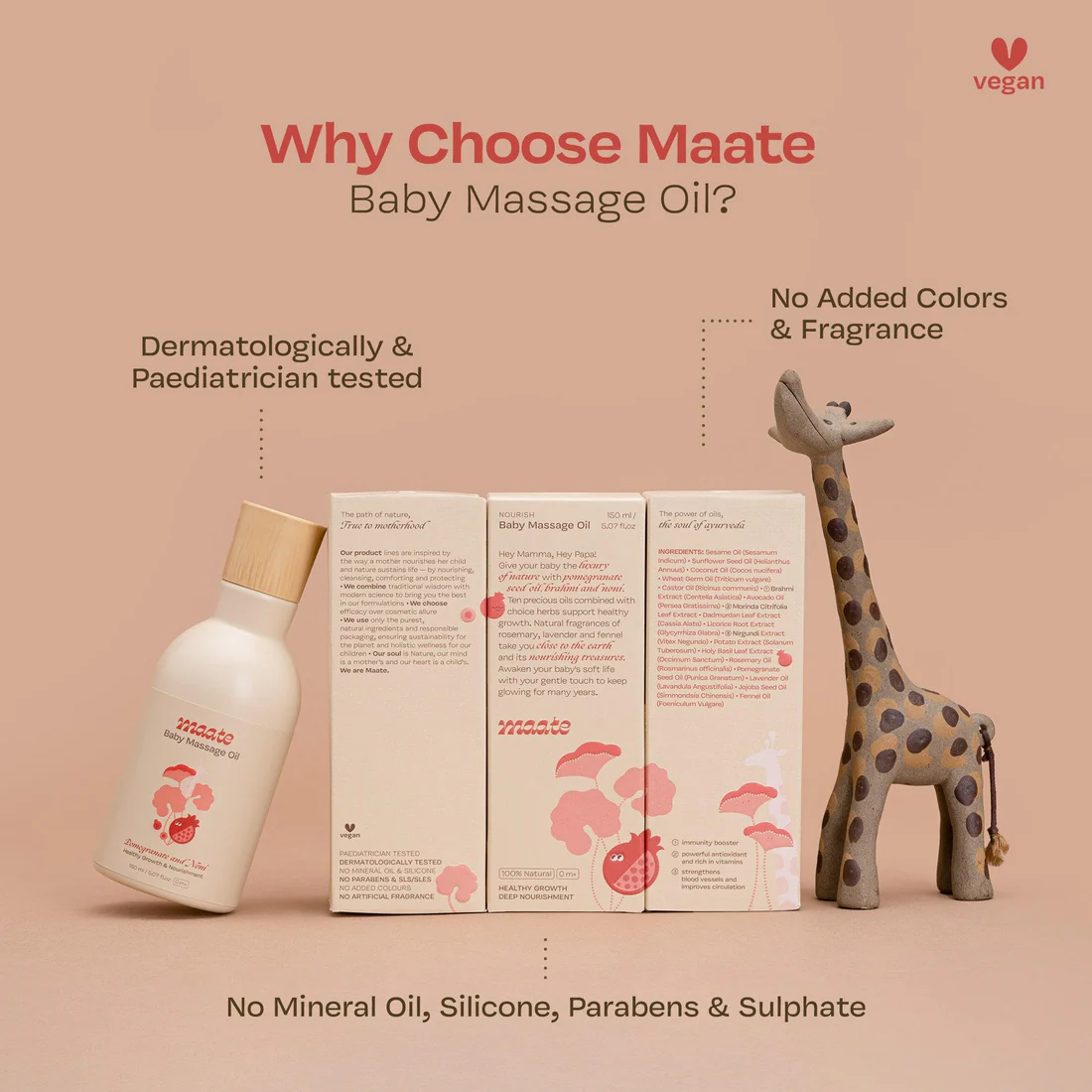 Maate 100% Natural Baby Massage Oil - 150 ML
