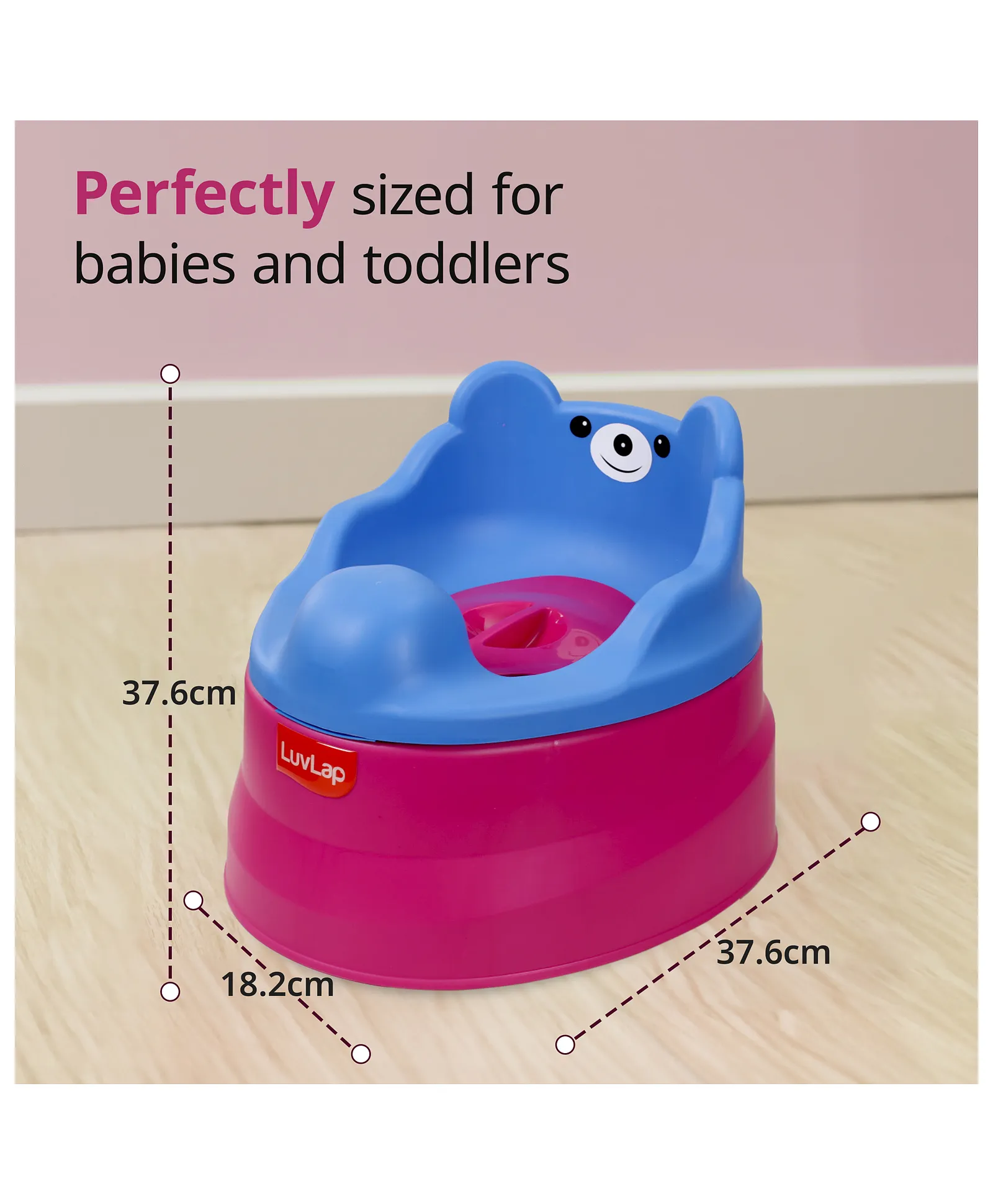 Luv Lap LuvLap 2-in-1 Potty Training Seat for 1+ Year Child, Detachable Potty Bowl, Suitable for Boys & Girls (Rose & Blue), Plastic