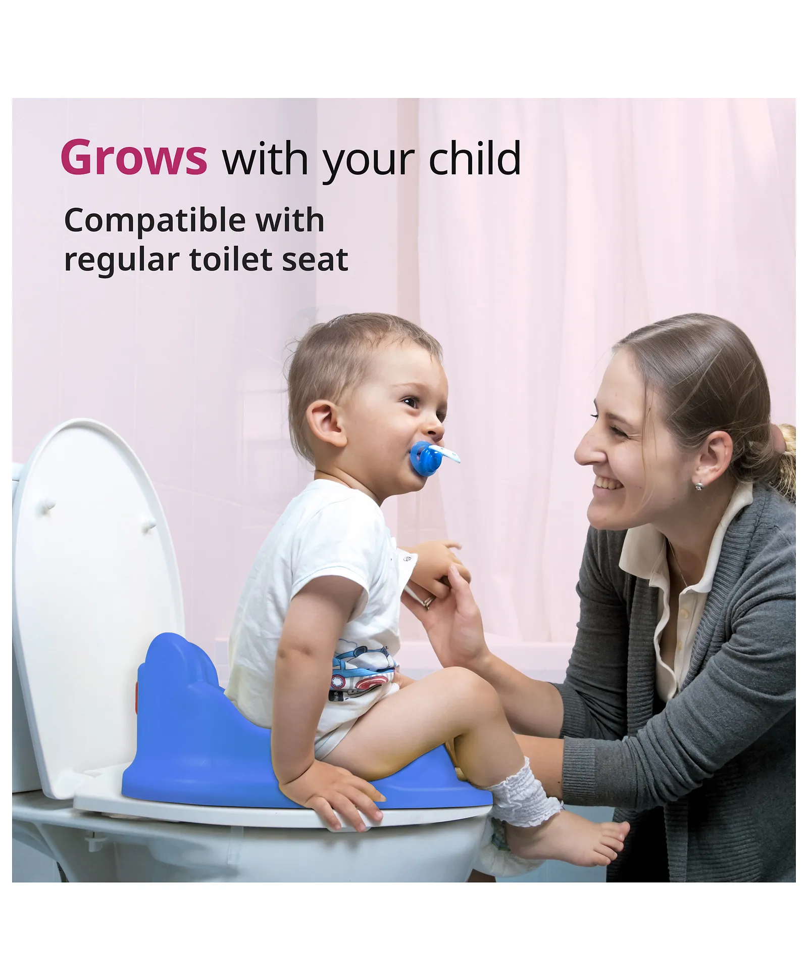 Luv Lap LuvLap 2-in-1 Potty Training Seat for 1+ Year Child, Detachable Potty Bowl, Suitable for Boys & Girls (Rose & Blue), Plastic