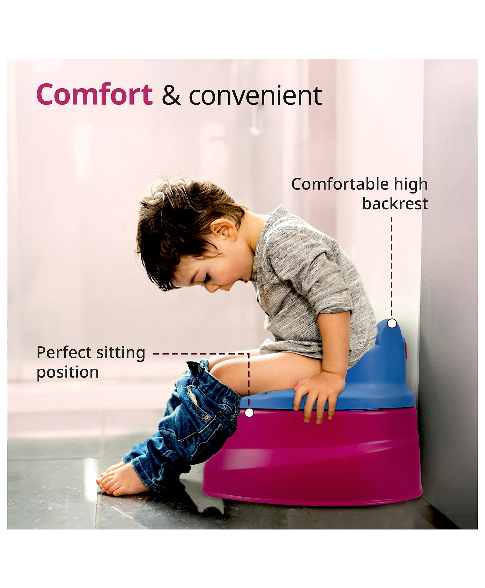 Luv Lap LuvLap 2-in-1 Potty Training Seat for 1+ Year Child, Detachable Potty Bowl, Suitable for Boys & Girls (Rose & Blue), Plastic