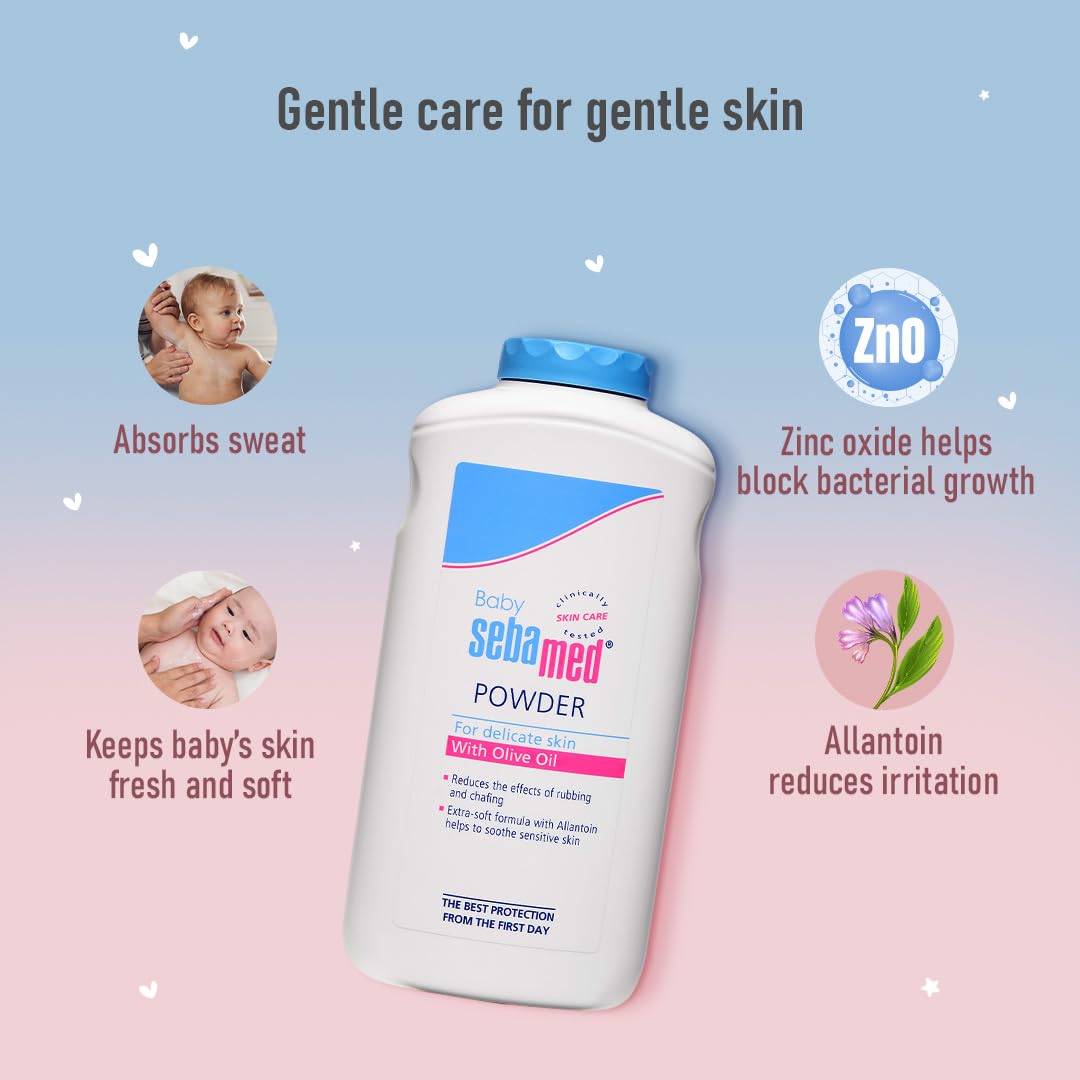 Sebamed Baby Powder with Honeysuckle Ideal for prickly heat | Keeps newborn's skin fresh