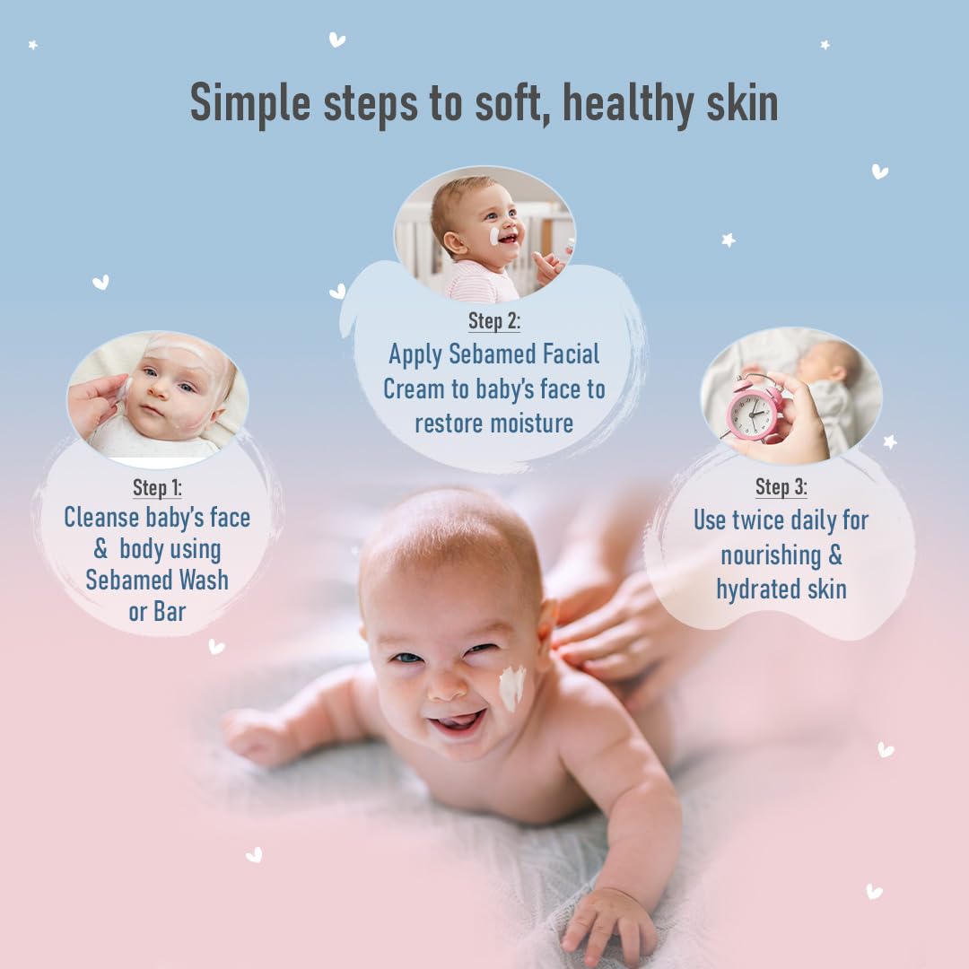Sebamed Baby Protective Facial Cream| pH 5.5| Baby Face Cream| Vitamin E for Soft Skin| Ideal for salivary rashes