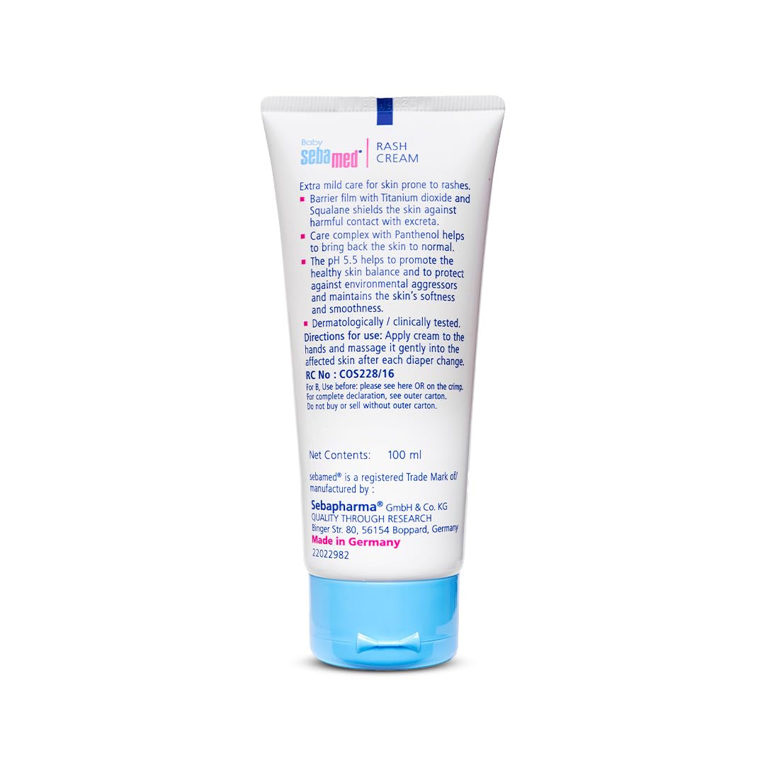 Sebamed Baby Rash Cream|pH 5.5|Ideal for Diaper Rashes| Faster rash healing |100 ml