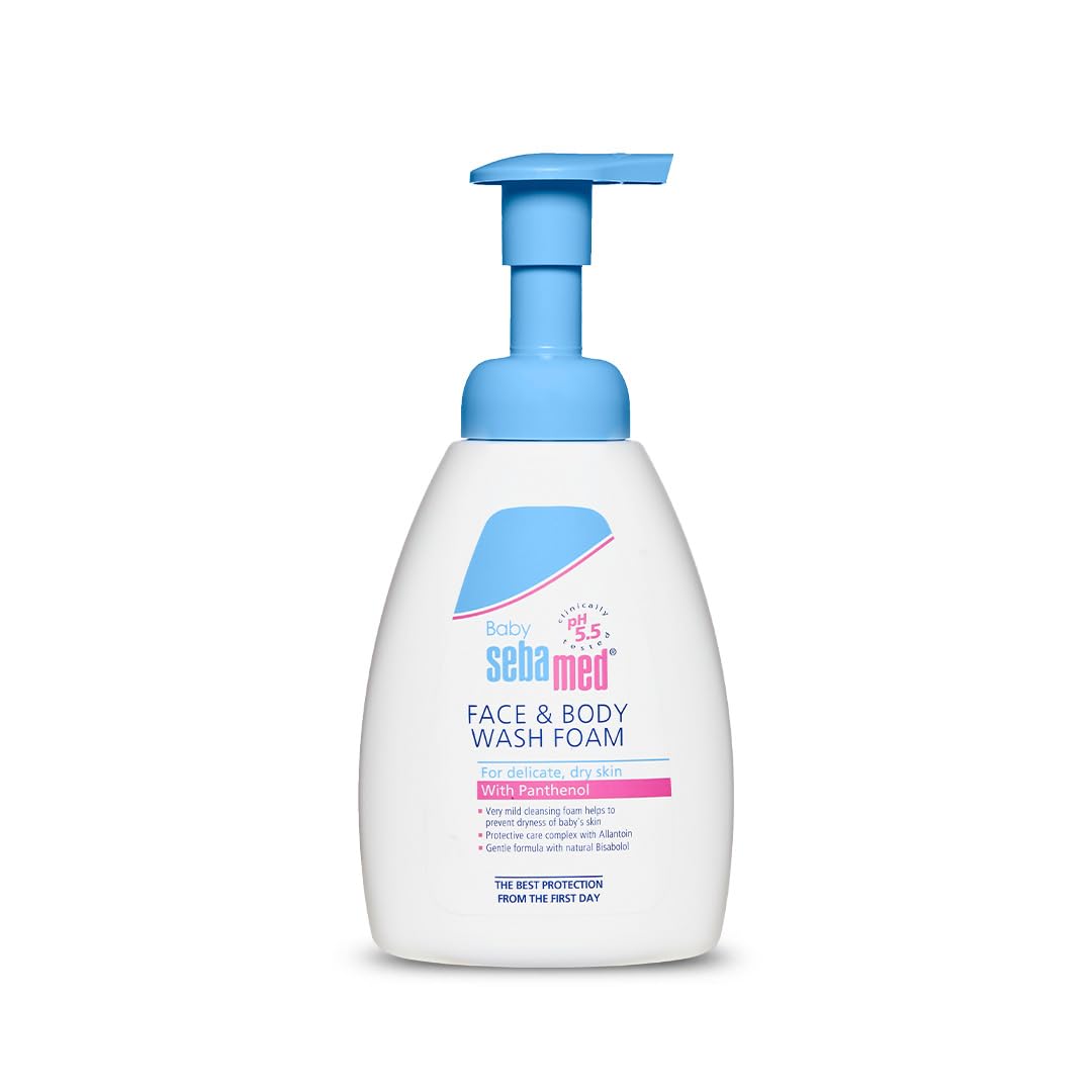 Sebamed Baby Face & Body Wash Foam|  pH 5.5| Ideal for face & Body| for Delicate, Dry Skin|400ml