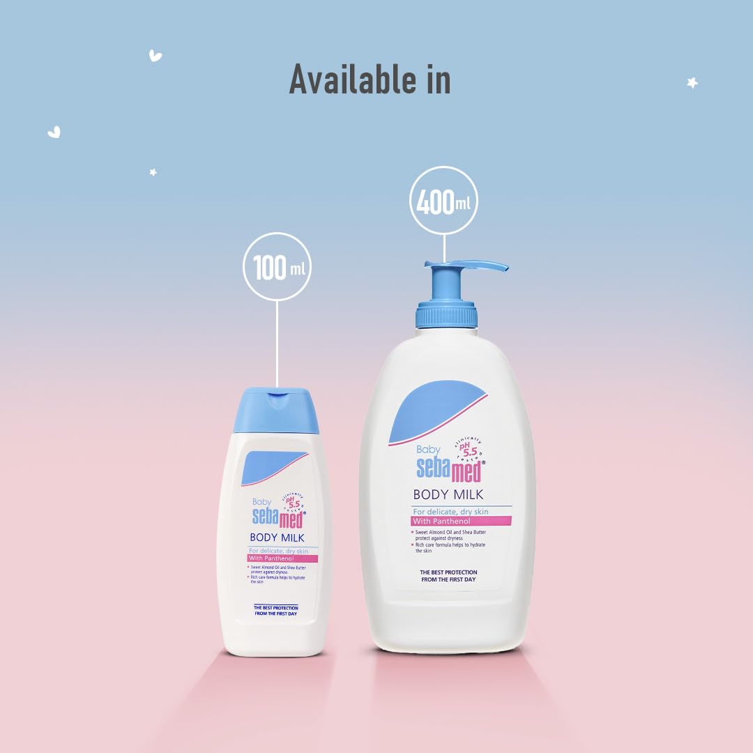 Sebamed Baby Body Milk Lotion| pH 5.5| Ideal for dry skin| Daily moisturisation| 100 ml