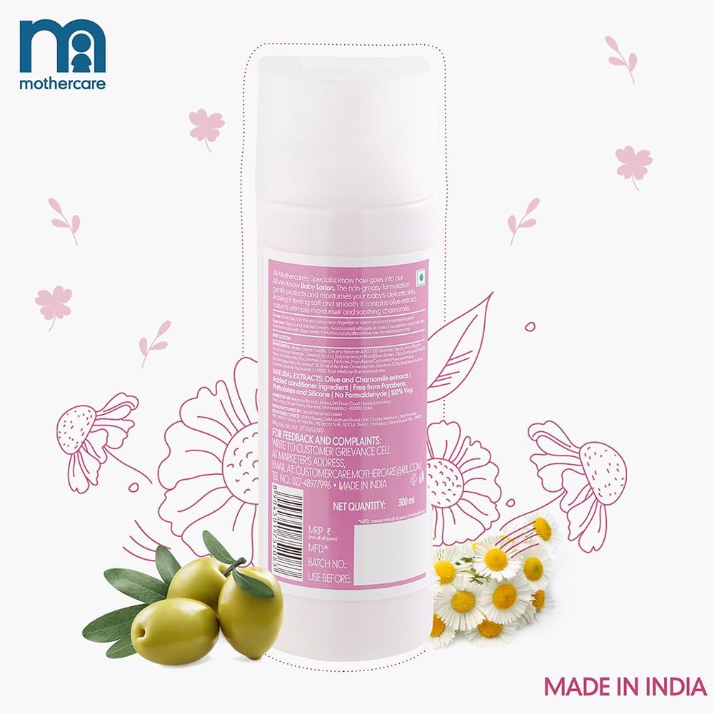 Mothercare Baby Unisex All We Know 300Ml Baby Lotion, White, 300 ml