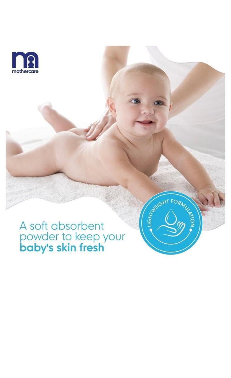 Mothercare Baby Powder for Newborns & Infants | Prevent Rashes, Absorbs Moisture & Keeps Baby Skin Soft | 125g