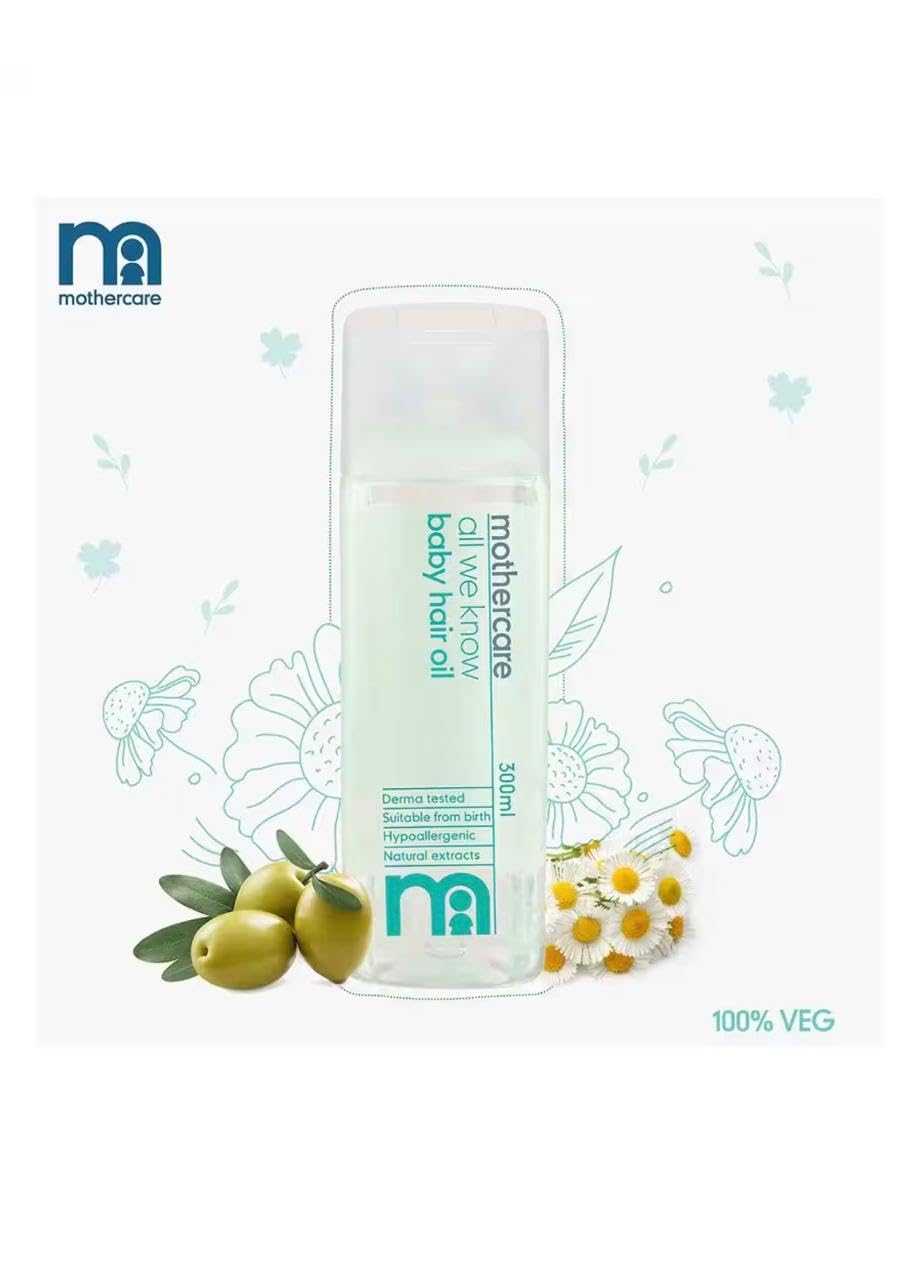 Mothercare Unisex All We Know 300Ml Baby Hair Oil - Transparent