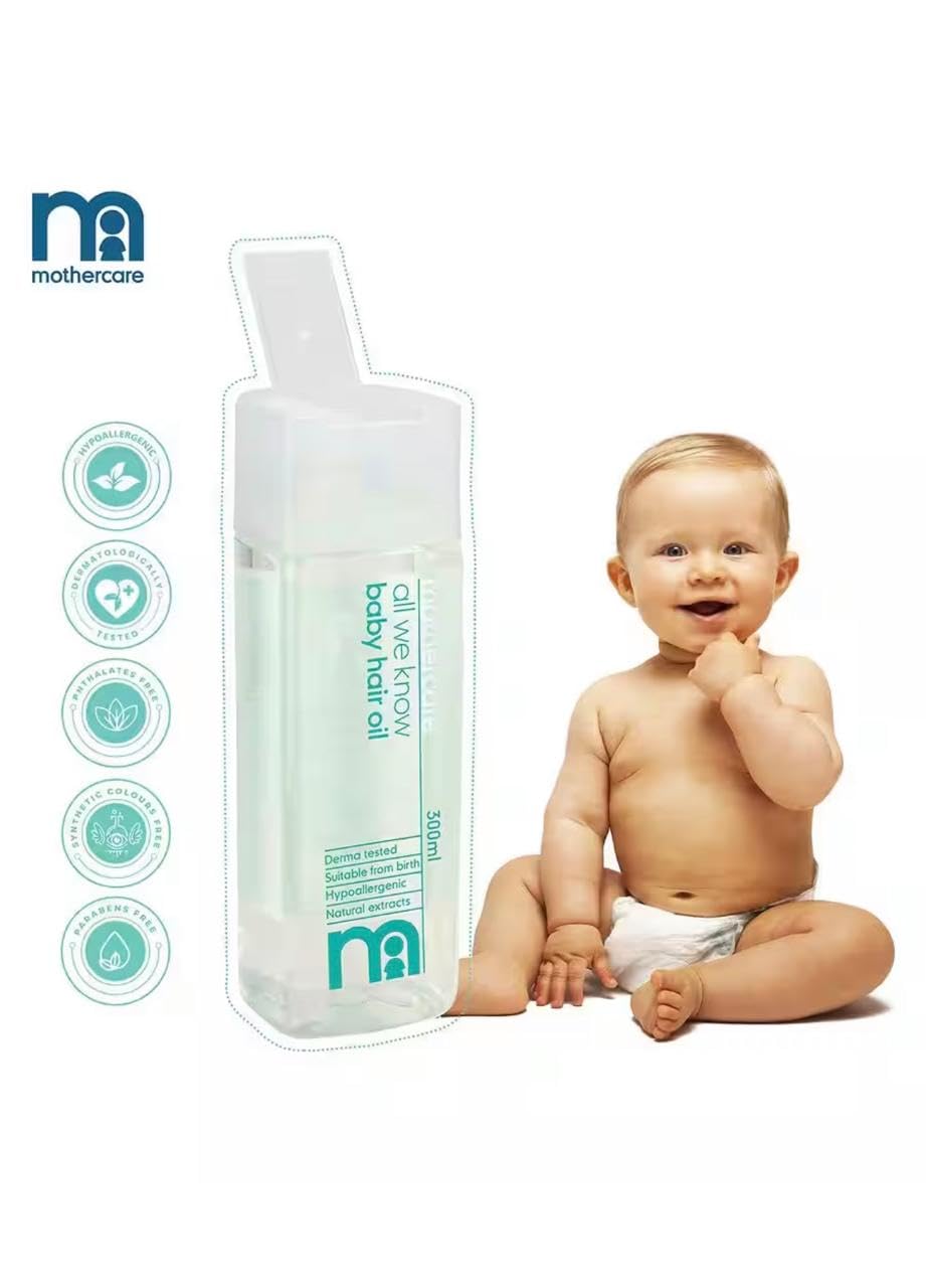 Mothercare Unisex All We Know 300Ml Baby Hair Oil - Transparent