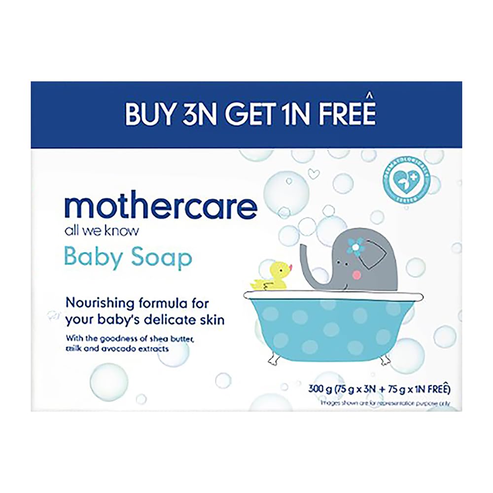 Mothercare Unisex All We Know 75G Baby Soaps Buy 3N 75g And Get 1N 75g Free - Pack of 4 - White
