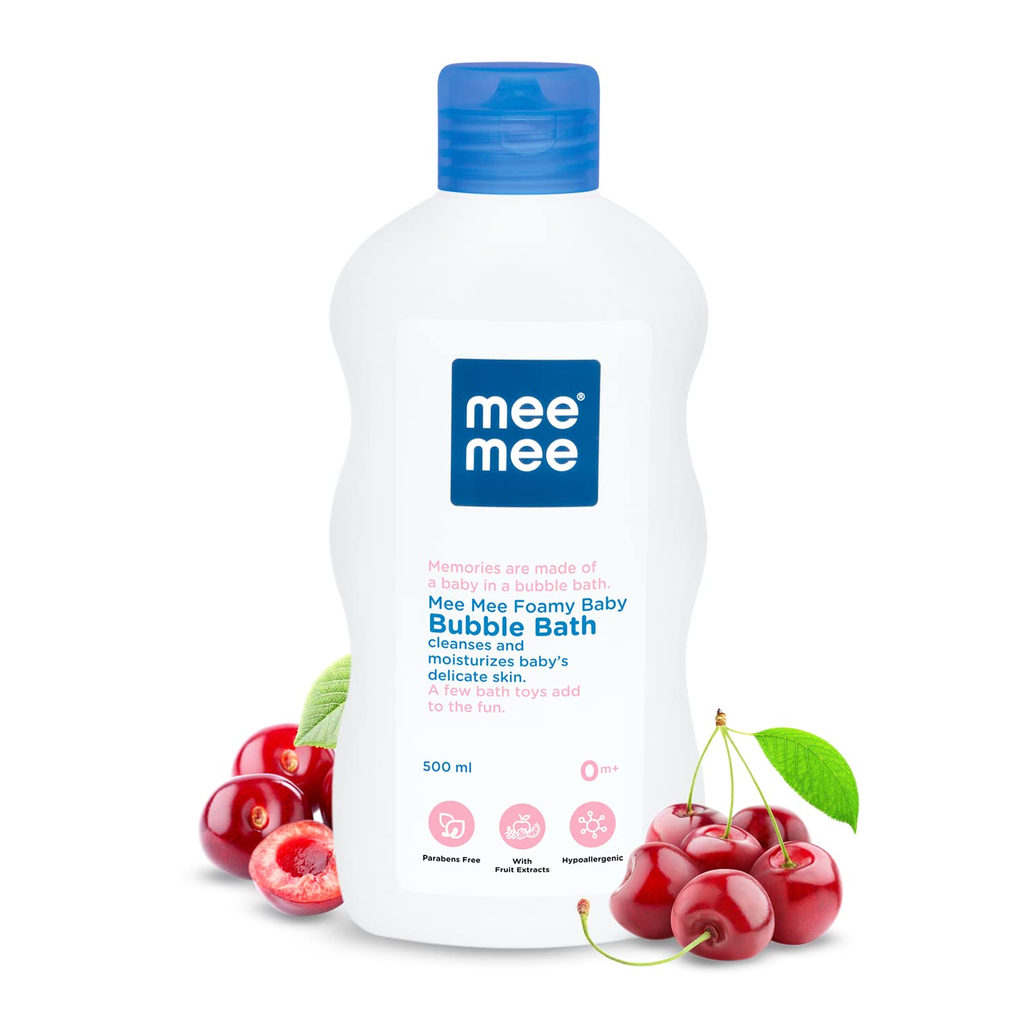 Mee Mee Baby Bubble bath 400 Ml, Pack of 1 With Cherry & Fruit Extracts | Tear-Free Formula | Moisturizes and Soothes Skin | Natural Head to Toe Baby Mild Bubble Bath Dermatologically Tested