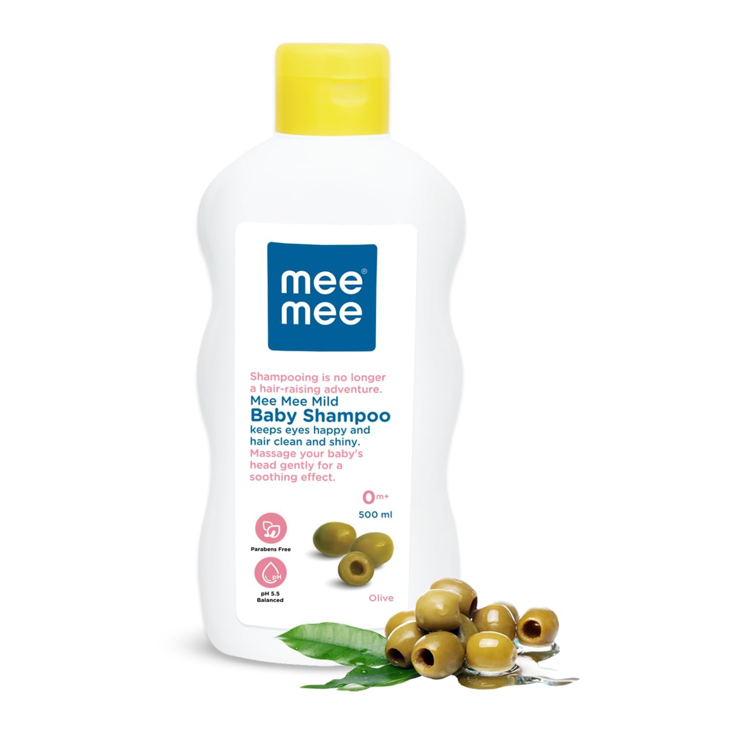Mee Mee Gentle Baby Shampoo 400ml | For Daily Moisturizing Enriched with Olive Extracts | Tear-Free Formula Nourishes, Soothes, & Protects Sensitive Skin | Hypoallergenic, Sulfate and Paraben-Free | Skin Friendly PH
