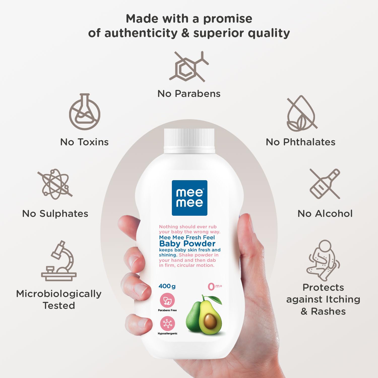 Mee Mee Baby Talcum Powder, Dermatologically Tested, Fresh Feel