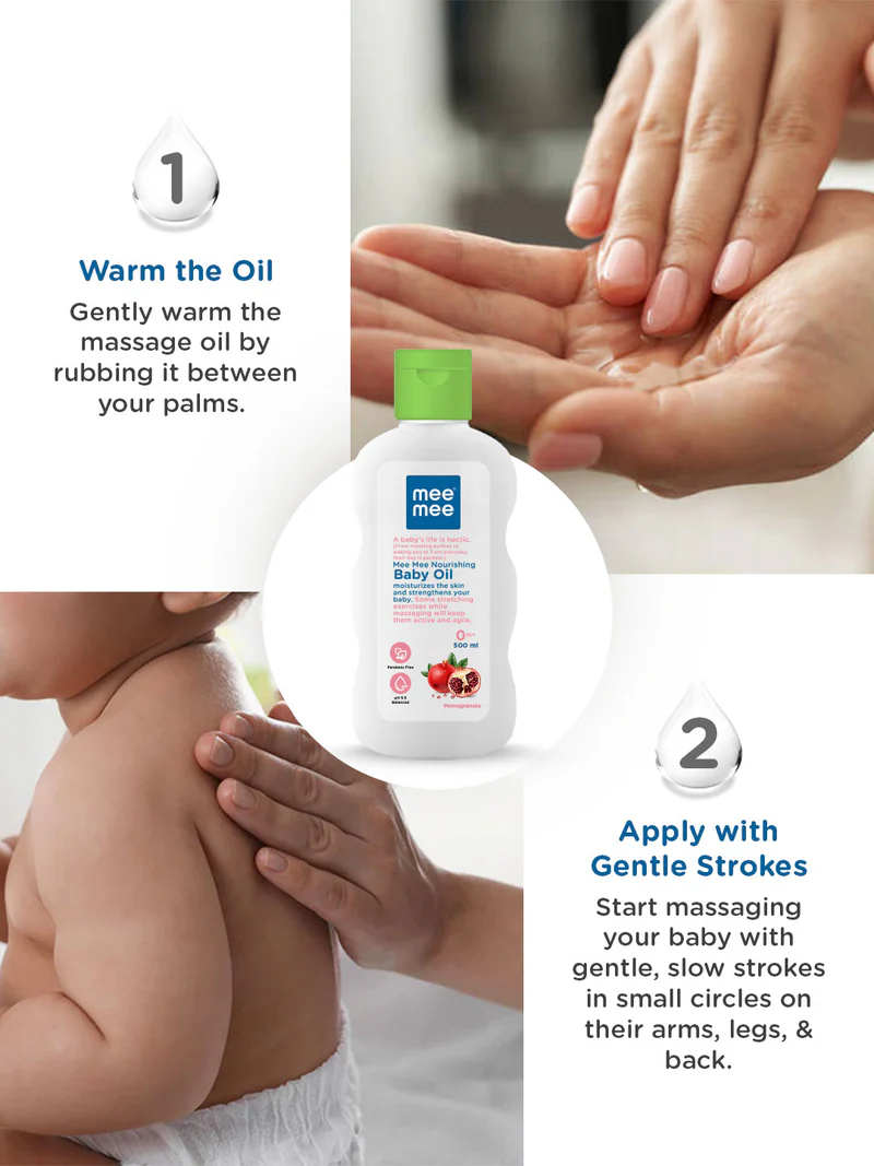 Mee Mee Mild Baby Oil - Enriched with Fruit Extracts, Gentle Formula, Clinically Proven Safety, Pure & Tender Care 