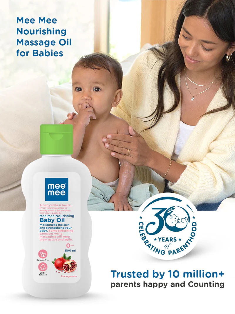 Mee Mee Mild Baby Oil - Enriched with Fruit Extracts, Gentle Formula, Clinically Proven Safety, Pure & Tender Care 