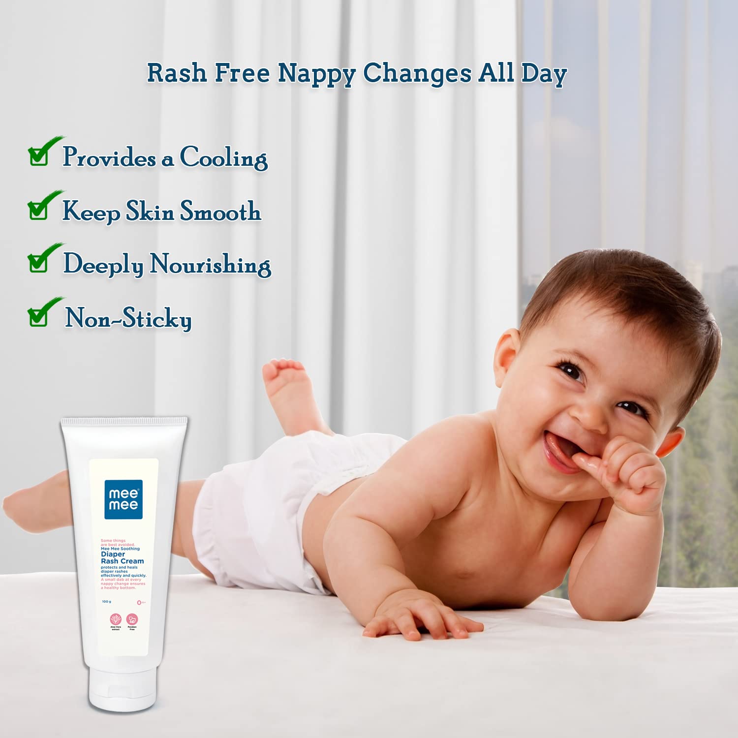 Mee Mee Diaper Rash Cream with Aloe Vera 100 g | Natural Cream For Newborns & Babies | Natural Solution for Treating and Preventing Diaper Rash | Soothing Relief 