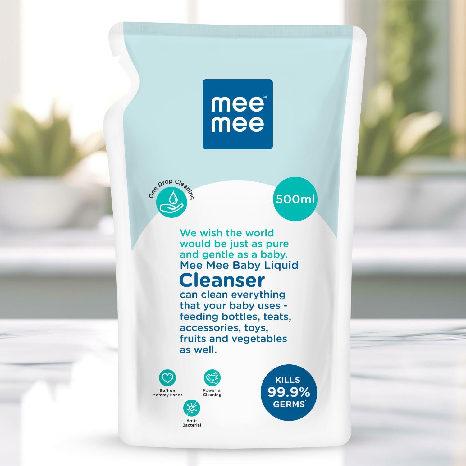 Mee Mee Baby Liquid Cleanser, Anti-Bacterial Kills 99.9% Germs | For Baby Bottles, Nipples, Accessories, Toys, Fruits & Vegetables | No Alcohol, One Drop Cleaning, Dermatologically Tested
