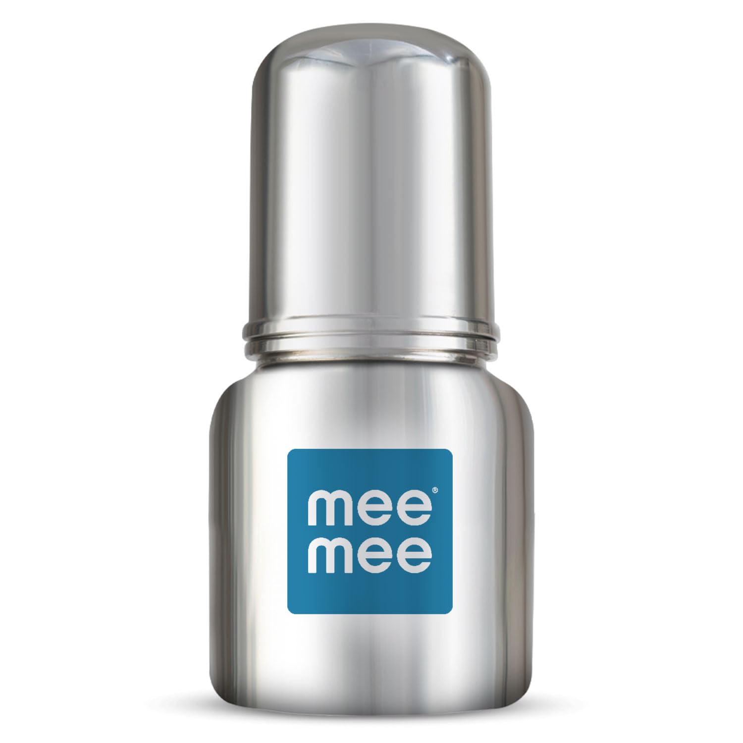 Mee Mee Baby Steel Feeding Bottle 120ml | Baby Milk Bottle with Advanced Anti Colic Valve, BPA Free, Soft Silicone Teat, Slim Neck for Babies/Infants/Newborns of 0-2 Years