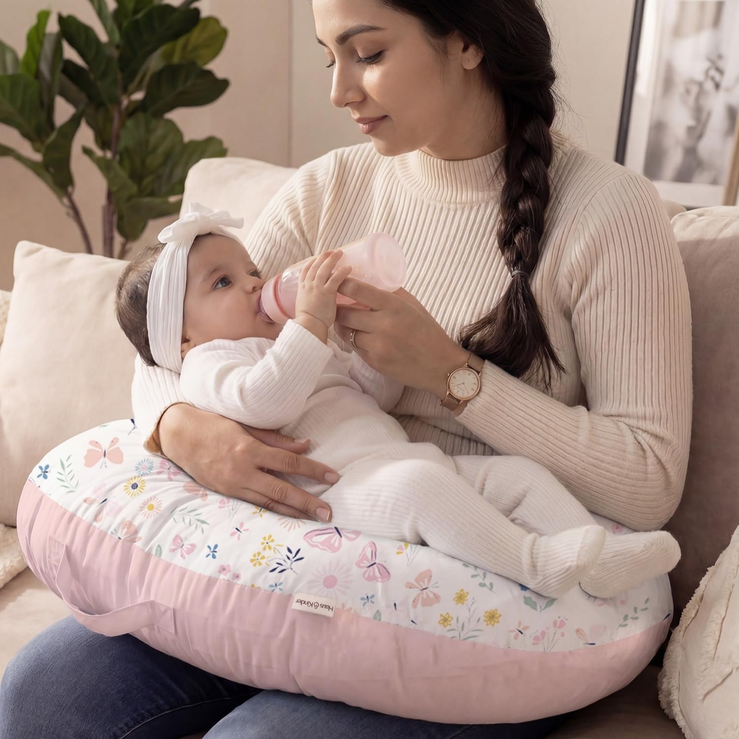 Baby Feeding Pillow for New Born Baby, Breastfeeding & Nursing Pillow with Removable Cover, Infant Support Cushion for 0–24 Months