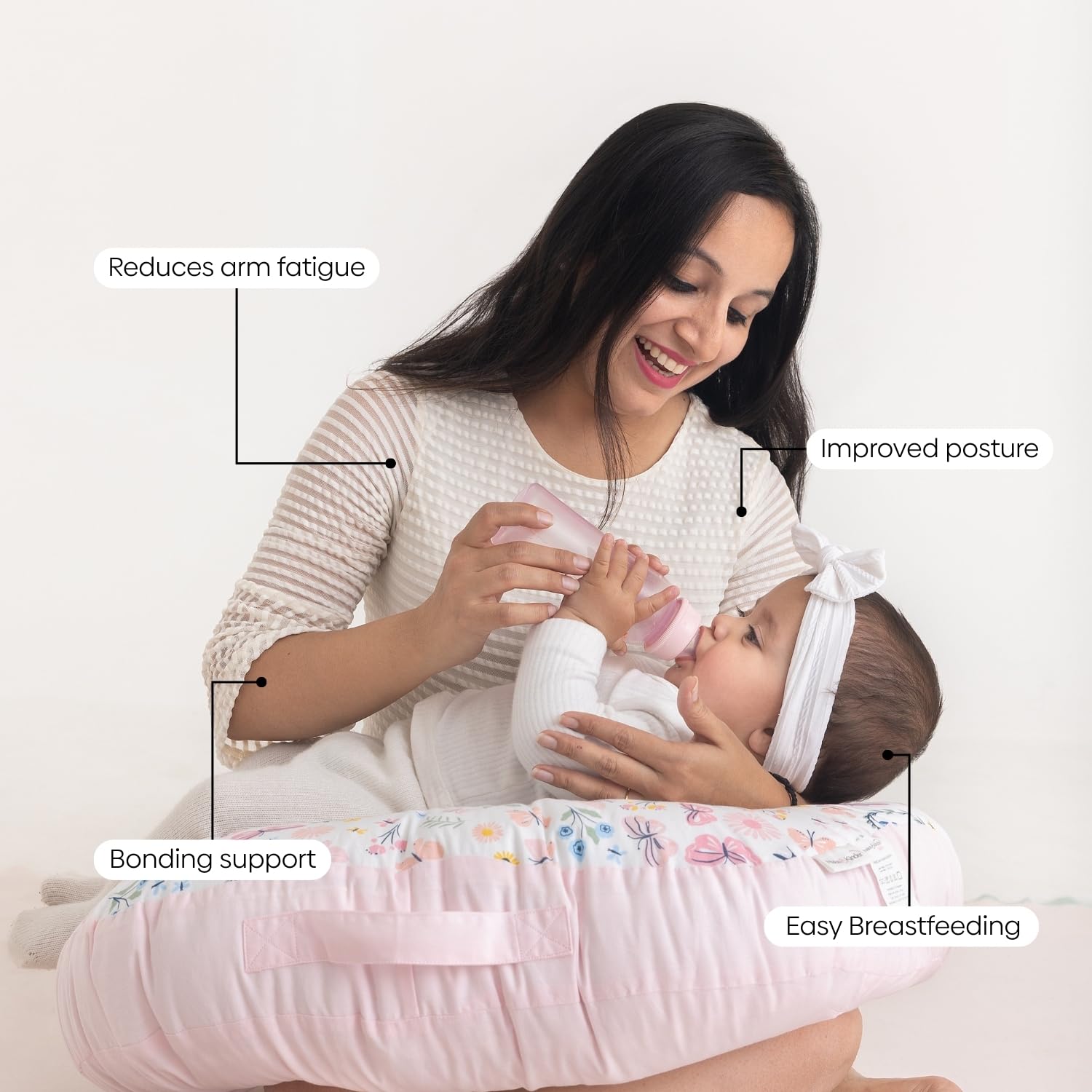 Baby Feeding Pillow for New Born Baby, Breastfeeding & Nursing Pillow with Removable Cover, Infant Support Cushion for 0–24 Months