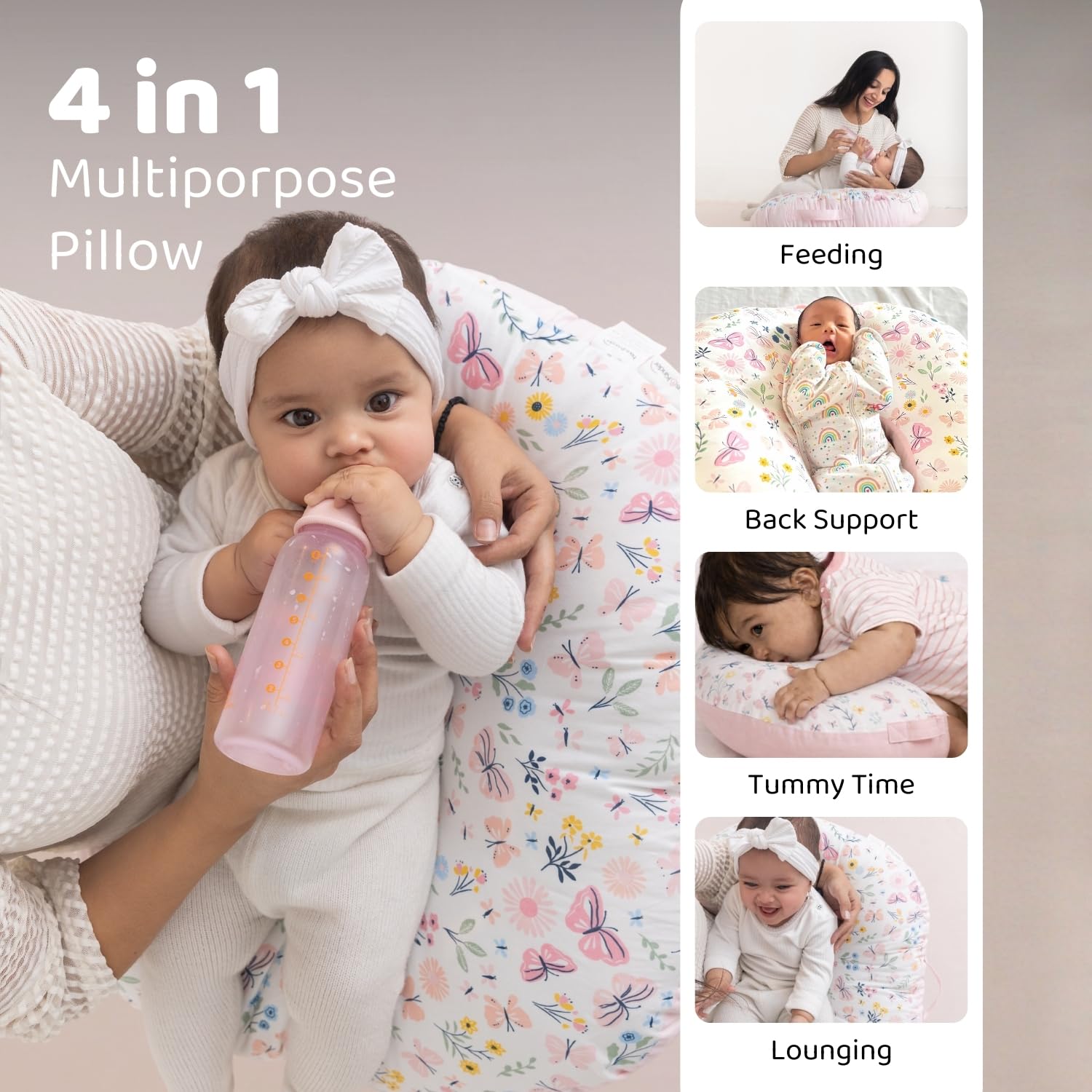 Baby Feeding Pillow for New Born Baby, Breastfeeding & Nursing Pillow with Removable Cover, Infant Support Cushion for 0–24 Months