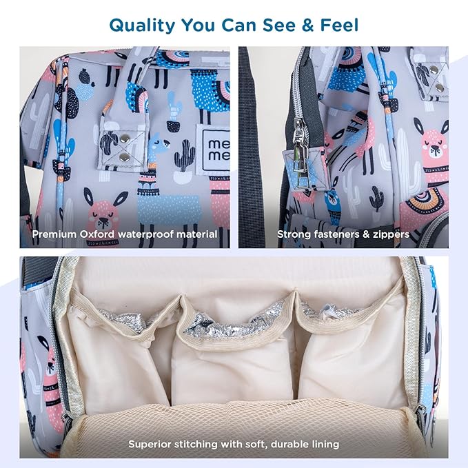 Mee Mee Cuddle Carry Diaper Bag Backpack for Moms & Dads, 20L Large Capacity with 14 Pockets, Insulated Bottle Pockets, Water-Resistant Oxford Fabric, Multi-Functional Baby Travel Tote.