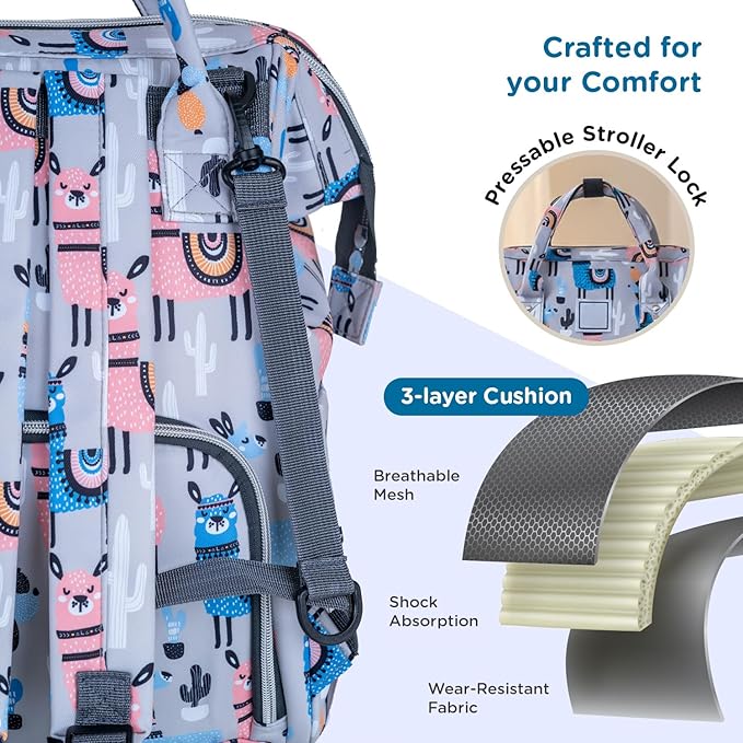 Mee Mee Cuddle Carry Diaper Bag Backpack for Moms & Dads, 20L Large Capacity with 14 Pockets, Insulated Bottle Pockets, Water-Resistant Oxford Fabric, Multi-Functional Baby Travel Tote.