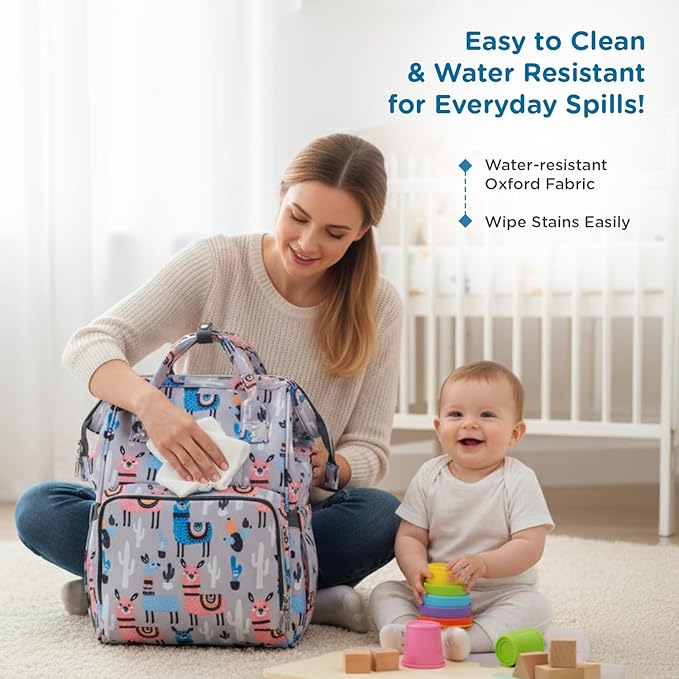 Mee Mee Cuddle Carry Diaper Bag Backpack for Moms & Dads, 20L Large Capacity with 14 Pockets, Insulated Bottle Pockets, Water-Resistant Oxford Fabric, Multi-Functional Baby Travel Tote.