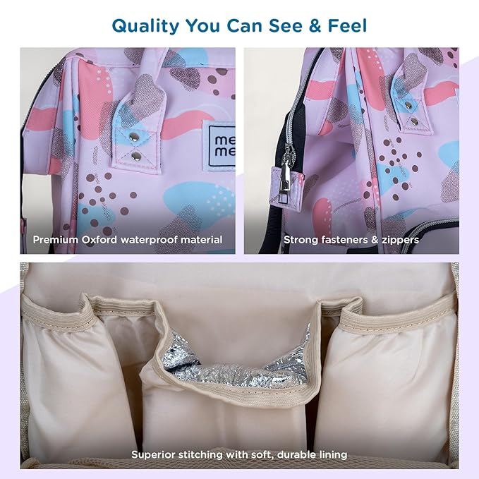 Mee Mee Cuddle Carry Diaper Bag Backpack for Moms & Dads, 20L Large Capacity with 14 Pockets, Insulated Bottle Pockets, Water-Resistant Oxford Fabric, Multi-Functional Baby Travel Tote.