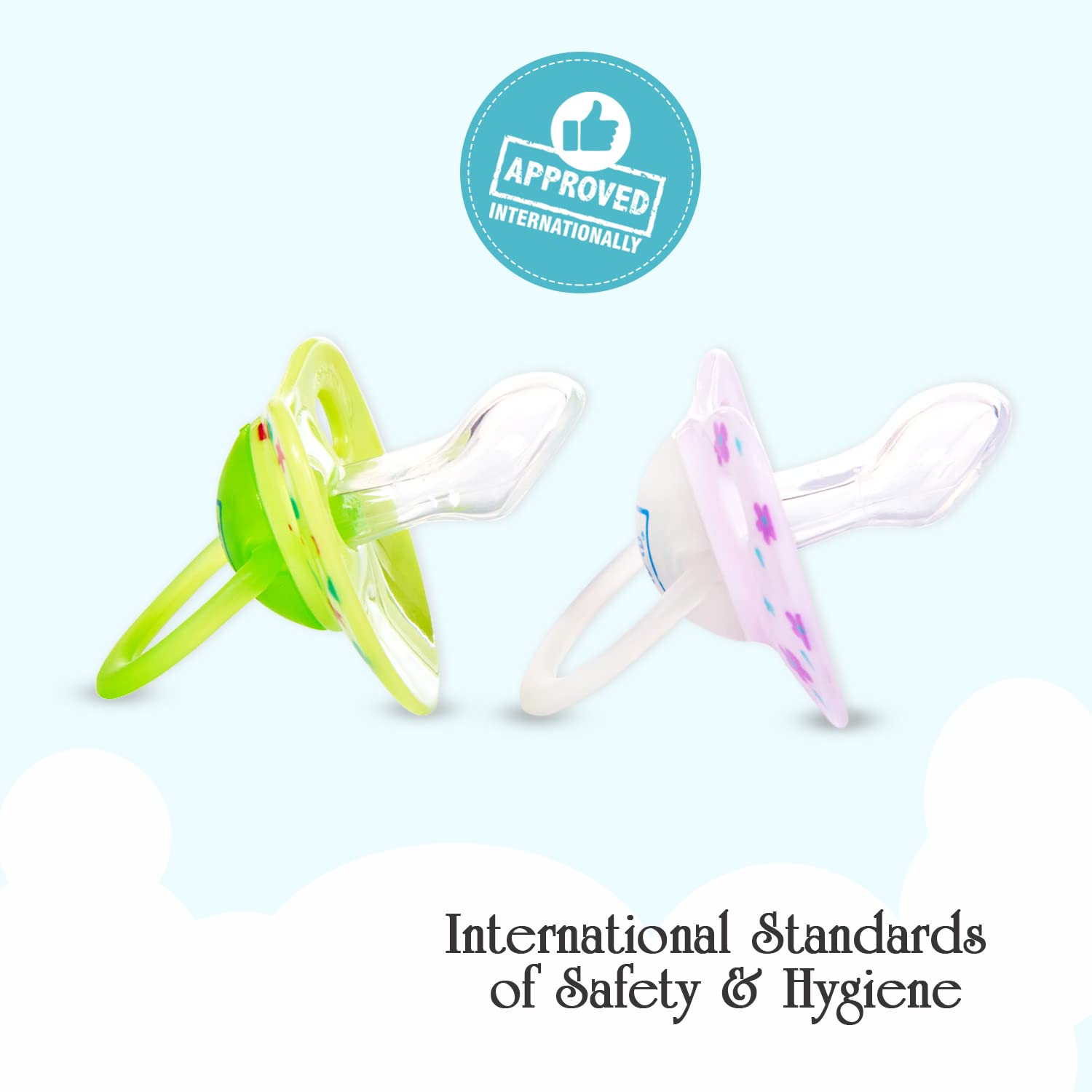 Mee Mee Baby Pacifier Pack of 2 | Ultra Light & Soft Silicone Orthodontic Design Nipple for Oral Stimulation | BPA-Free | Easy to Clean | Suitable for Infants | (Green & Pink)