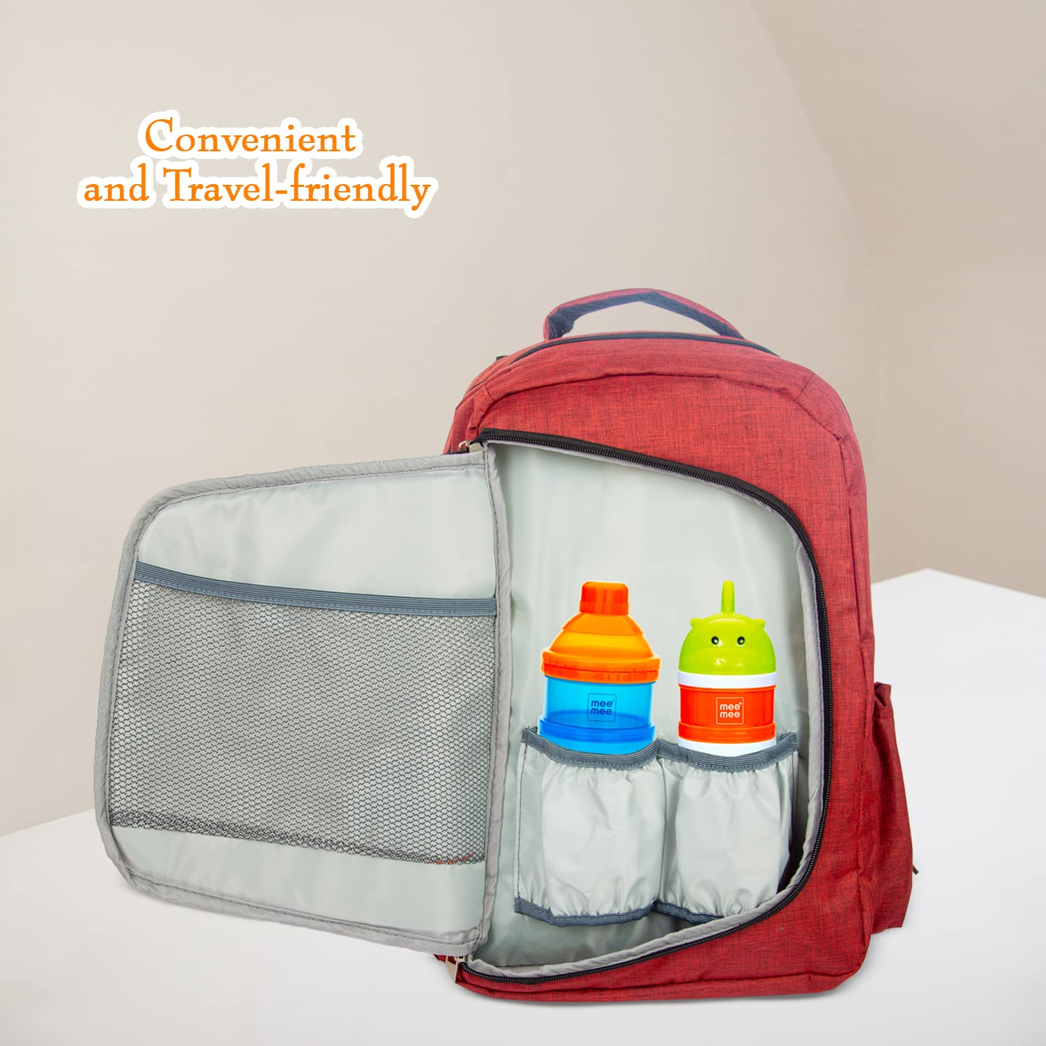 Mee Mee Multi Storage Milk Powder & Food Container | Microwavable Baby Food Box | Travel Friendly | 3 Layer Plastic Food & Milk Powder Container Individual Compartments Multifunctional (Multicolor)