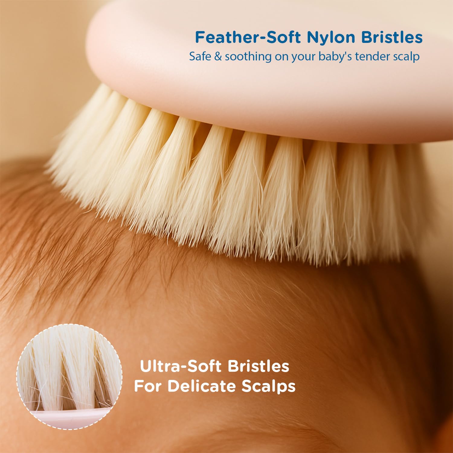 Mee Mee Soft Grip Baby Hair Brush & Comb Set | Soft Bristles for Gentle Scalp Care | Infant & Toddler Grooming Kit | Elegant Design – Perfect Baby Shower Gift (Pink)