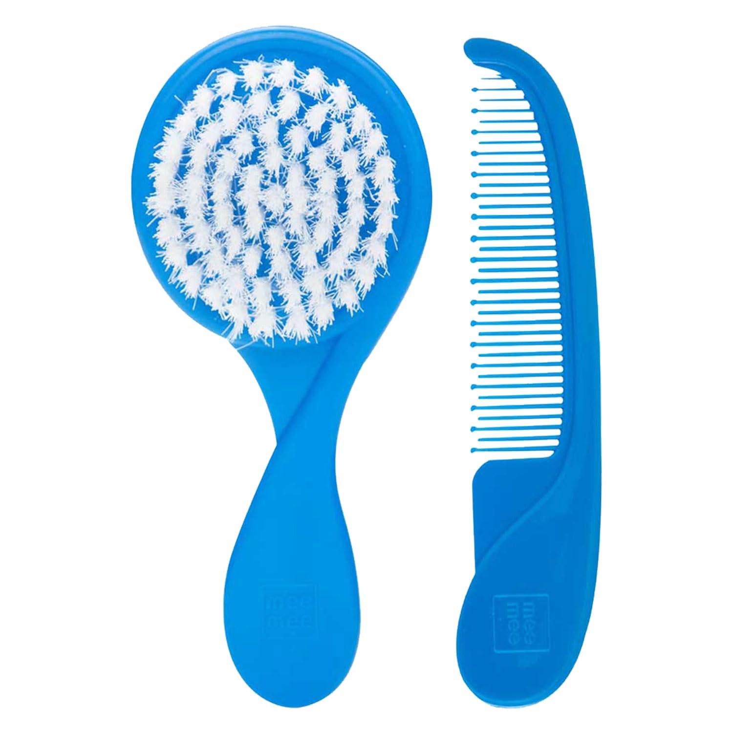 Mee Mee Baby Care Comb and Brush Set for Newborn Babies and Infants for Tender Scalp of Babies (0 Months +, Soft Bristled, Blue)