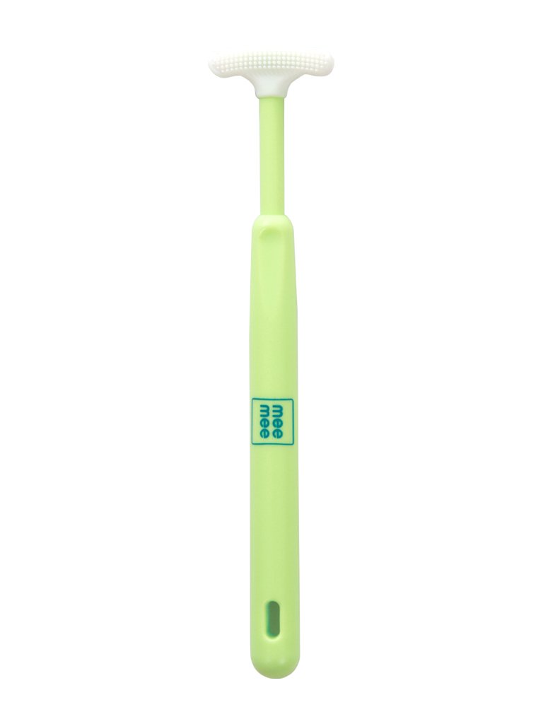 Mee Mee Tongue Cleaner for Baby | Tender Baby Oral Cleaner Toothbrush with Silicone Scraper | Suitable from 6+ Months | With Non-Slip Handle, Soft Rubber Tip and Easy Grip for Kids/Babies (Green)