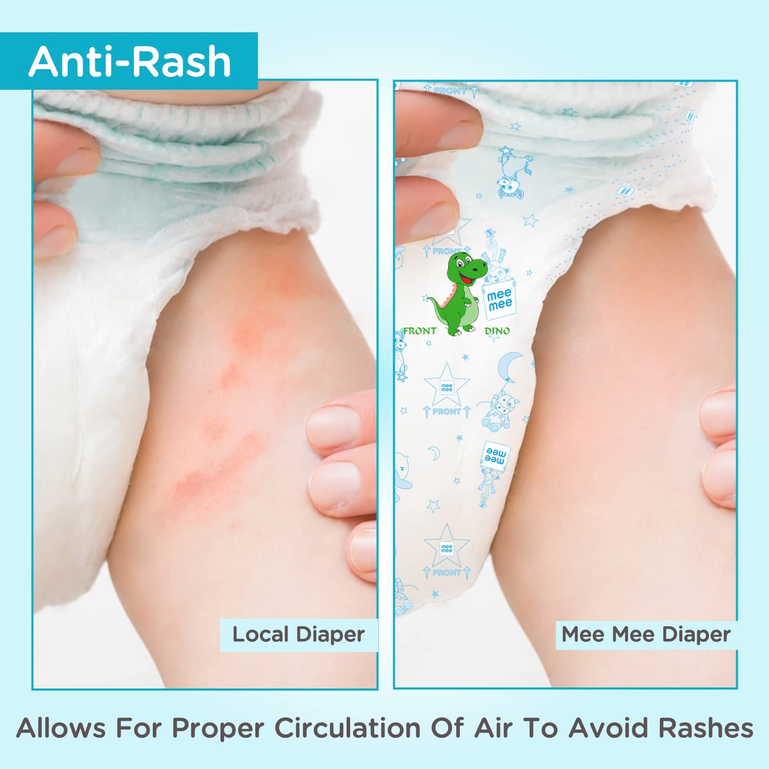 Mee Mee Premium Breathable Baby Diapers with Wetness Indicator (Small- 22 Pieces)