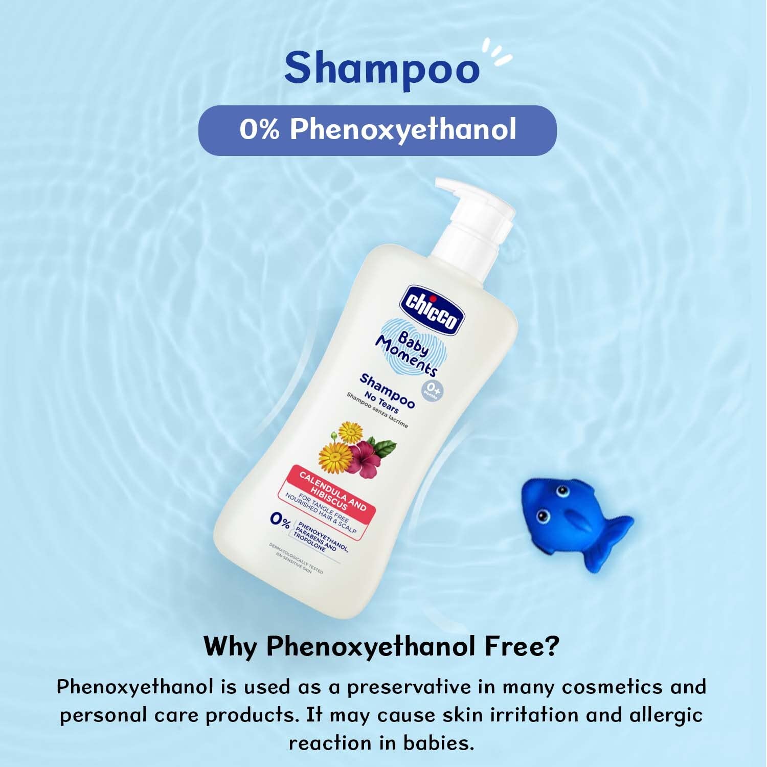 Chicco Baby Moments Shampoo for Tear-Free Bath times, Natural Ingredients, Suitable for baby’s tangle Free, smooth hair, No Phenoxyethanol and Parabens