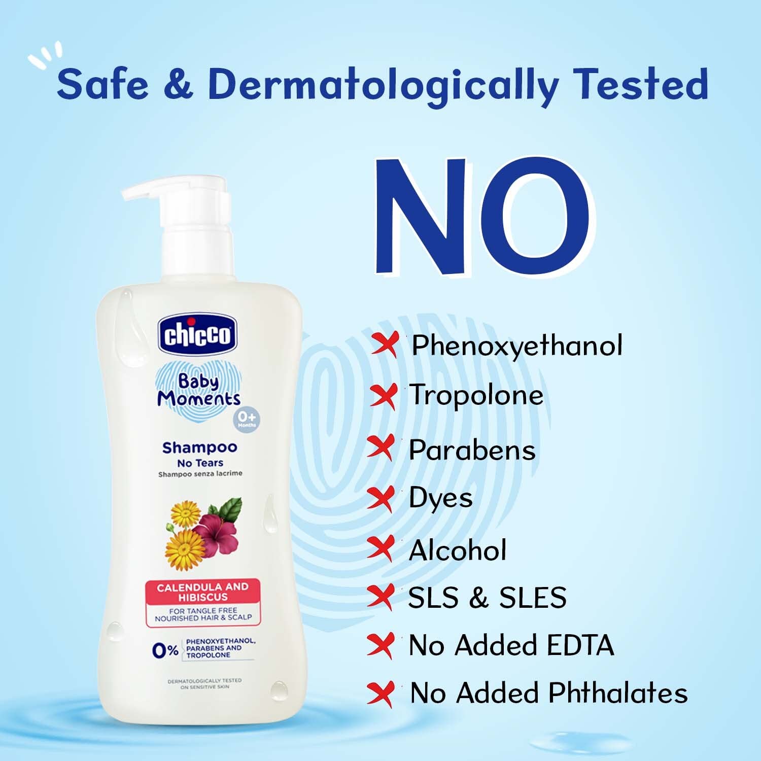 Chicco Baby Moments Shampoo for Tear-Free Bath times, Natural Ingredients, Suitable for baby’s tangle Free, smooth hair, No Phenoxyethanol and Parabens