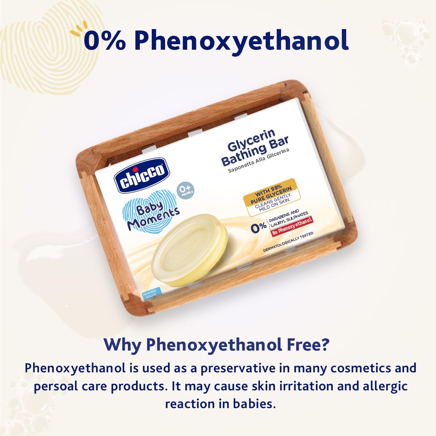 Chicco Baby Moments Glycerin Bathing Bar with 99% Pure Glycerin 75g