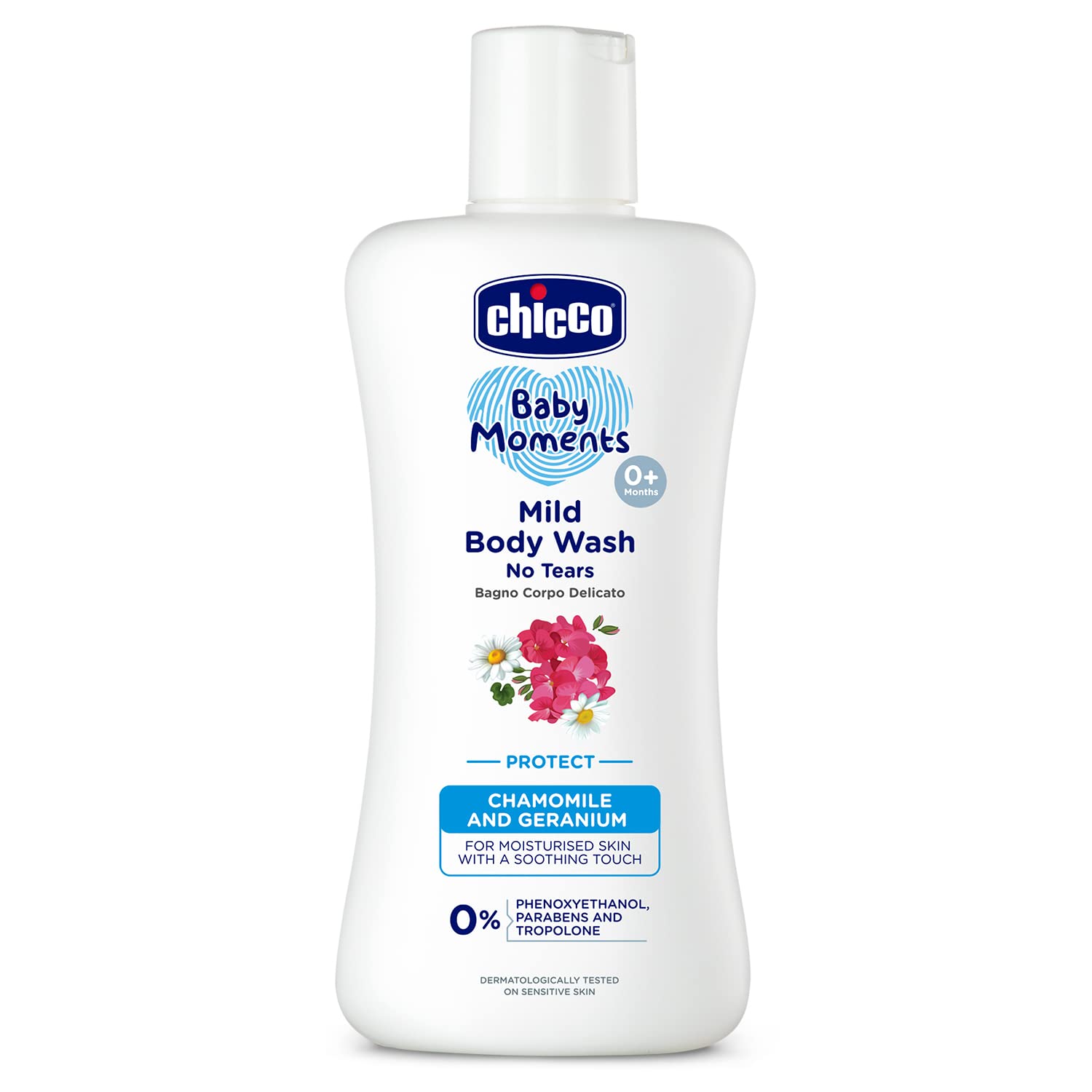 Chicco Baby Moments Mild Body Wash Protect, New Advanced formula with Natural Ingredients, No tears, Suitable for Baby’s Body Wash, No Phenoxyethanol and Parabens